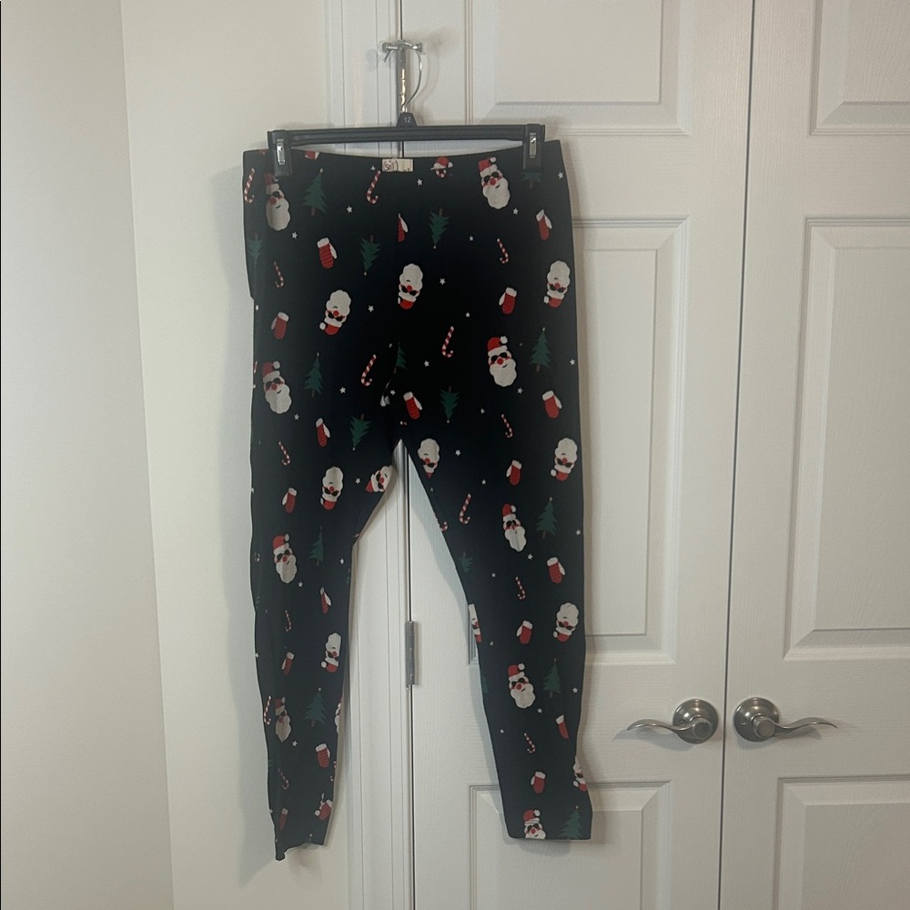 SO Women’s Leggings with Santa and Candy Cane Print